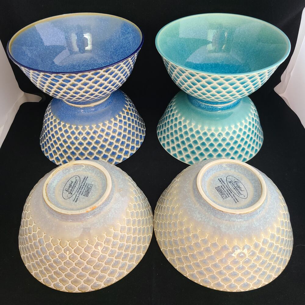 Certified International Ceramic Bowls Set of 6 Arabesque Basket Design 6 Inch
